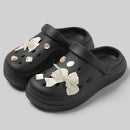 QYCKABY Clogs Sandals Men Women Couples Garden Shoes Summer Outdoor Slides Black White Minimalism EVA Rubber Outside Beach Shoes