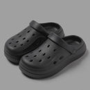 QYCKABY Clogs Sandals Men Women Couples Garden Shoes Summer Outdoor Slides Black White Minimalism EVA Rubber Outside Beach Shoes