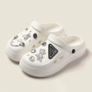 QYCKABY Clogs Sandals Men Women Couples Garden Shoes Summer Outdoor Slides Black White Minimalism EVA Rubber Outside Beach Shoes