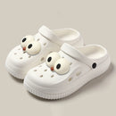 QYCKABY Clogs Sandals Men Women Couples Garden Shoes Summer Outdoor Slides Black White Minimalism EVA Rubber Outside Beach Shoes