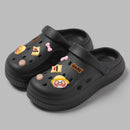 QYCKABY Clogs Sandals Men Women Couples Garden Shoes Summer Outdoor Slides Black White Minimalism EVA Rubber Outside Beach Shoes
