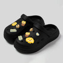QYCKABY Clogs Sandals Men Women Couples Garden Shoes Summer Outdoor Slides Black White Minimalism EVA Rubber Outside Beach Shoes