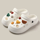 QYCKABY Clogs Sandals Men Women Couples Garden Shoes Summer Outdoor Slides Black White Minimalism EVA Rubber Outside Beach Shoes