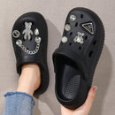 QYCKABY Clogs Sandals Men Women Couples Garden Shoes Summer Outdoor Slides Black White Minimalism EVA Rubber Outside Beach Shoes
