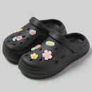 QYCKABY Clogs Sandals Men Women Couples Garden Shoes Summer Outdoor Slides Black White Minimalism EVA Rubber Outside Beach Shoes