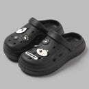 QYCKABY Clogs Sandals Men Women Couples Garden Shoes Summer Outdoor Slides Black White Minimalism EVA Rubber Outside Beach Shoes