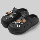 QYCKABY Clogs Sandals Men Women Couples Garden Shoes Summer Outdoor Slides Black White Minimalism EVA Rubber Outside Beach Shoes
