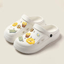 QYCKABY Clogs Sandals Men Women Couples Garden Shoes Summer Outdoor Slides Black White Minimalism EVA Rubber Outside Beach Shoes