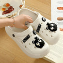 QYCKABY Clogs Sandals Men Women Couples Garden Shoes Summer Outdoor Slides Black White Minimalism EVA Rubber Outside Beach Shoes