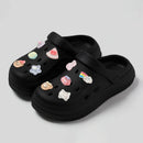 QYCKABY Clogs Sandals Men Women Couples Garden Shoes Summer Outdoor Slides Black White Minimalism EVA Rubber Outside Beach Shoes
