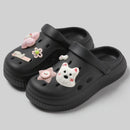 QYCKABY Clogs Sandals Men Women Couples Garden Shoes Summer Outdoor Slides Black White Minimalism EVA Rubber Outside Beach Shoes
