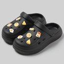 QYCKABY Clogs Sandals Men Women Couples Garden Shoes Summer Outdoor Slides Black White Minimalism EVA Rubber Outside Beach Shoes