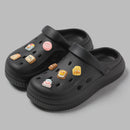 QYCKABY Clogs Sandals Men Women Couples Garden Shoes Summer Outdoor Slides Black White Minimalism EVA Rubber Outside Beach Shoes