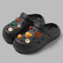 QYCKABY Clogs Sandals Men Women Couples Garden Shoes Summer Outdoor Slides Black White Minimalism EVA Rubber Outside Beach Shoes